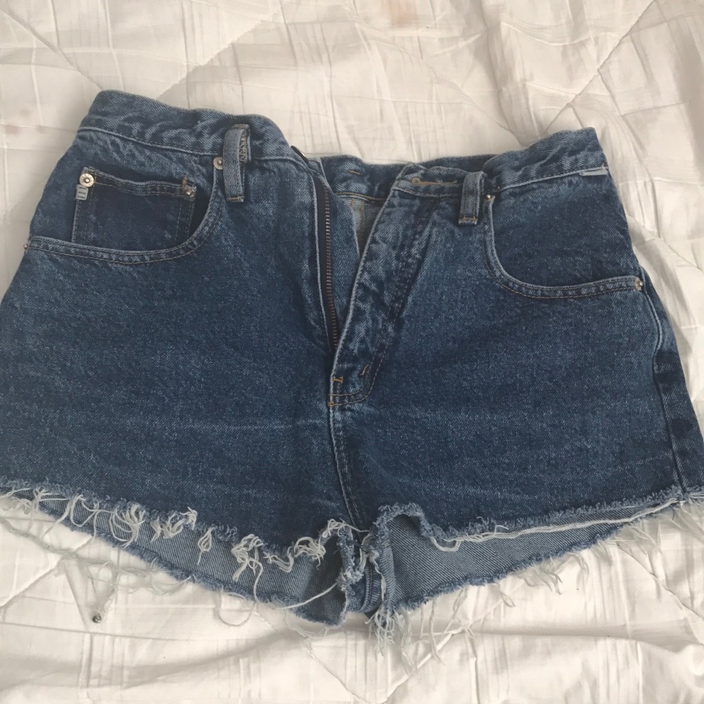 Denim shorts, high waisted
